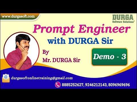Prompt Engineer with DURGA Sir tutorials || Demo - 3 || by Mr. DURGA Sir On 05-02-2026 @7PM (IST)