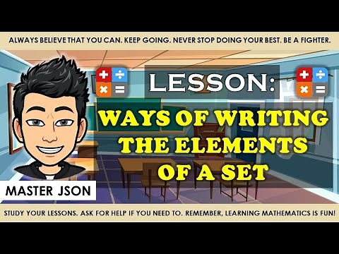 Grade 7 - Sets using Roster Method and Rule Method (Week 1)