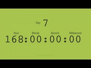 Eye-Friendly "1 Week / 7 Days / 168 Hours" Timer Counter Video