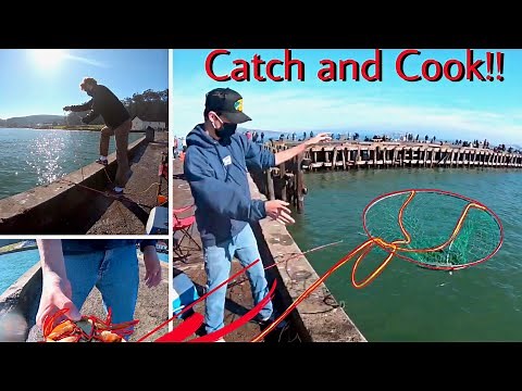 Crabbing in the San Francisco Bay(Catch and cook)!!!