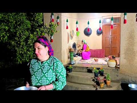 A Rainy Day and Village Life in Iran | The Secret of Traditional Dessert Baking in a Clay Oven 🌧🔥