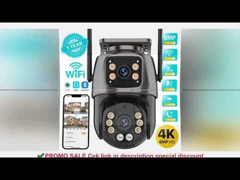4K 8MP HD Wifi PTZ Camera Outdoor 4MP Dual Lens Dual Screen AI Auto Tracking IP Camera CCTV Audio Vi