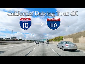 Driving Tour of Los Angeles Freeways in Southern California Interstate I-10 West to I-110 South