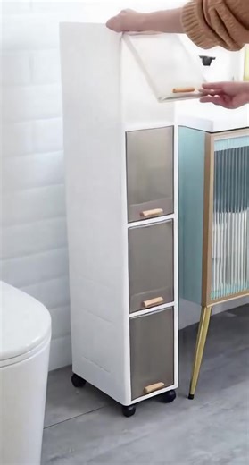 "เทคนิคชุบชีวิตช่องแคบ! ตู้กว้าง 30 ซม. เก็บของเครื่องใช้ครัวได้ทั้งหม...