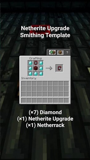 How to CRAFT NETHERITE UPGRADE SMITHING TEMPLATE! 💎 Quick & Easy #Minecraft #Shorts