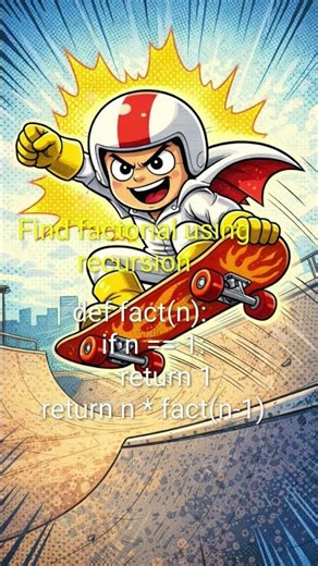 Factorial Recursion #python #pythonforbeginners #pythoninterviewquestionsandanswers