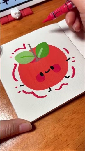 Cute Ping An An Drawing: Acrylic Apple Sketch Tutorial