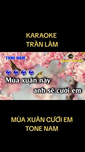 Karaoke MÙA XUÂN CƯỚI EM Tone Nam | Karaoke TRẦN LÂM #karaoketonenam#tonenam#tonenamnu