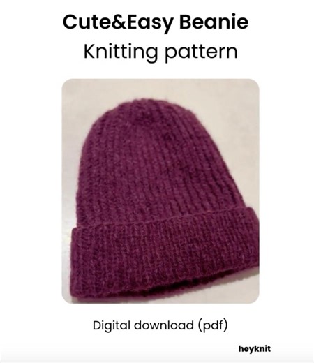 Easy Knit Beanie Pattern – Simple Beginner Hat (digital Download) - Etsy Australia