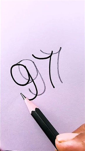 Double lines calligraphy #numbers #draw