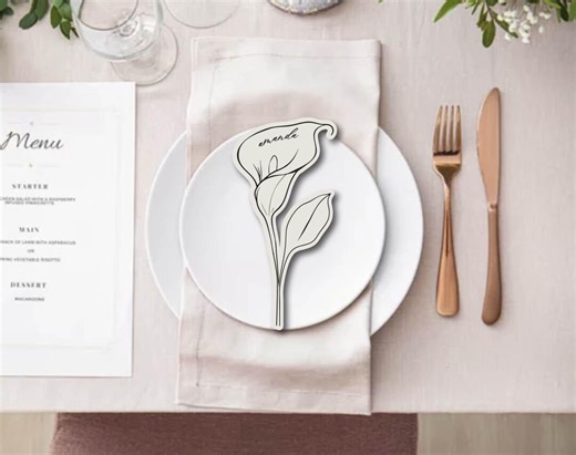 Calla Lily Place Cards, Editable Name Cards for Wedding, Bridal Showers & Events. Instant Download - Etsy