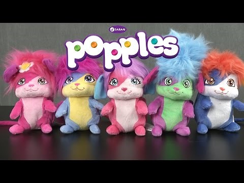Popples Pop Open Plush Izzy, Sunny, Bubbles, Lulu & Yikes from Spin Master
