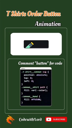 T-Shirt Order Button Animation 🔥 | Creative CSS & SVG UI Design Tutorial