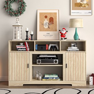 Fluted TV Stand with Charging Station, Modern Entertainment Center, Media Cabinet for 65 Inch TV - Walmart.com