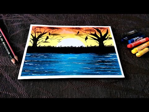 ΖΩΓΡΑΦΙΚΗ ΜΕ ΛΑΔΟΠΑΣΤΕΛ🎨 |THE SUNSET |DRAWING WITH OIL PASTEL| MAKE WITH PEGGY