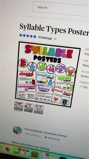 Syllable Types Teaching Resources for Teachers