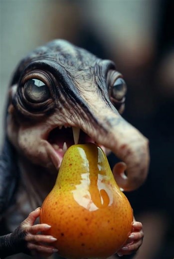 YOU WON'T BELIEVE HOW HE SWALLOWED THIS! 😱 Alien beast vs. pear