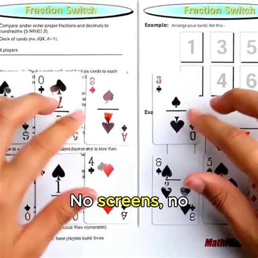 👉 Get this game and seven more free at https://mathfilefoldergames.com/8-fraction-games Fraction Switch Game If your students struggle to make sense of fractions and decimals, Fraction Switch is the perfect remedy. This hands-on card game turns what’s often a confusing topic into a lively competition that builds conceptual understanding. Students don’t just memorize—they see the relationships between numerators and denominators as they build and rearrange fractions to get them in the right orde