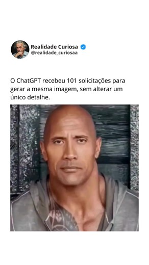 Realidade Curiosa on Instagram: "Siga @realidade_curiosaa para descobrir algo novo todos os dias! A tendência viral que dominou fóruns e redes sociais em 2025 não exigia edição manual, filtros ou manipulação criativa. Apenas repetição. A mesma imagem sendo gerada novamente com a promessa de permanecer idêntica, ciclo após ciclo, até que a própria noção de fidelidade visual começasse a se romper silenciosamente. No começo, tudo parece estável. A IA respeita cores, luz, enquadramento e expressão. 