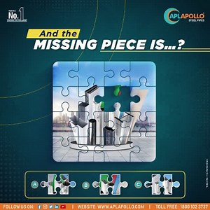 Sometimes the strongest steel needs your detective eyes. Spot the correct missing piece for the puzzle and comment down below with your answers! #APLApollo #IndiasOwnSteel #StructuralSteel #StructuralEngineering #FuturisticDesigns #MoreThanStrength #Quiz | APL Apollo Tubes Limited