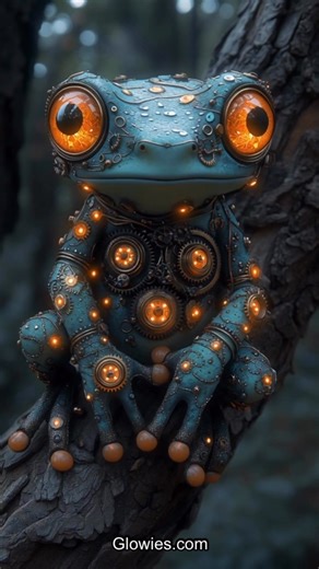 The cutest glowie steampunk frog ✨💚🐸 | Monique Lula