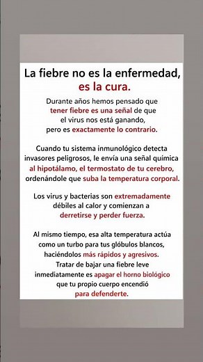 La fiebre no es la enfermedad , es la cura ....