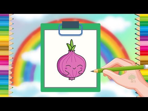 How to Draw an Onion Step by Step | Easy Onion Drawing for Beginners | Vegetable Drawing Tutorial