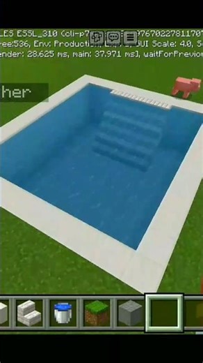 Mini Swimming Pool Built in Minecraft #minecraft #shortsfeed #shorts