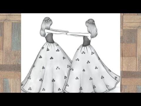 How to draw Two best friend drawing || Drawing easy and beautiful best friend || Bff Drawing