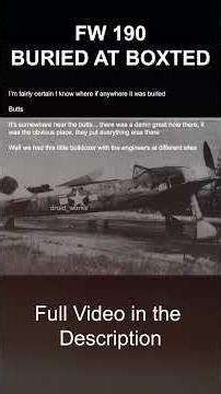Focke-Wulf Fw 190 Buried at Boxted Airfield #ww2 #warbirds #aviation #treasurehunt #metaldetecting