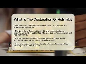What Is The Declaration Of Helsinki? - Science Through Time