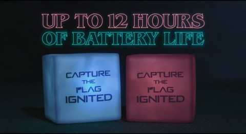 GETMOVIN SPORTS Capture The Flag Ignited Kit with Glow-in-The-Dark LED Game Pieces and Storage Bucket Outdoor Yard Game Fun!