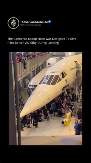 TheMillionaireGuide on Instagram: "The Concorde wasn’t just about speed — it was a masterclass in precision engineering. One of its most distinctive innovations was the iconic droop nose, a movable nose cone that angled downward during takeoff and landing to give pilots a clear view of the runway.⁠ ⁠ Once airborne, the nose smoothly returned to its streamlined position, preserving the aircraft’s legendary profile designed for sustained supersonic flight.⁠ ⁠ This elegant yet groundbreaking soluti