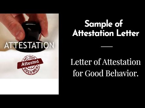 Sample Letter of Attestation for Good Behavior.