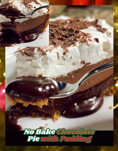 No Bake Chocolate Pie with Pudding Ingredients: 5.85 ounces instant chocolate pudding mix 2% milk (amount as directed on pudding box) 1 pre-made 9-inch graham cracker pie crust 8 ounces whipped cream 1 regular-sized Hershey’s chocolate bar (for chocolate shavings) Directions: Prepare the Pudding: In a mixing bowl, prepare the instant chocolate pudding according to the directions on the package, using 2% milk. Layer the First Pudding Base: Pour a little less than half of the prepared chocolate pu