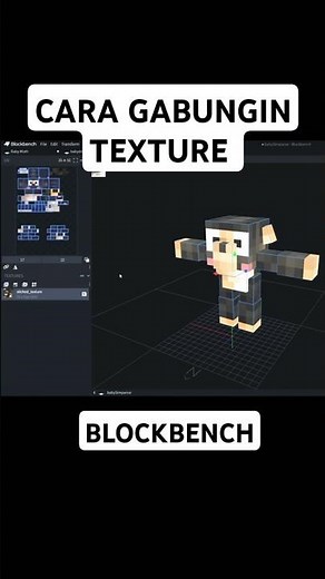 Cara gabungin texture di Blockbench #minecraft #tutorial #minecraftoneblockmcbe #blockbench