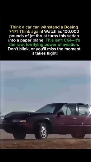 Boeing 747 vs Car: The Absolute Power of Jet Blast! 😱✈️ #bigjet