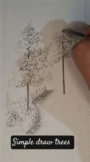 simple draw trees 🌳 #shorts #ytshorts #ocean art14