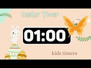 1 Minute Easter Timer for Kids (Happy Music & Alarm) #EasterCountdown #KidsTimer