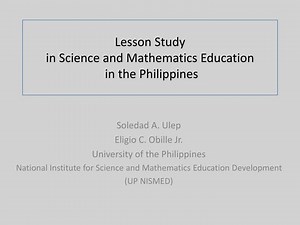 Lesson Study in Science and Mathematics Education in the Philippines - SlideServe