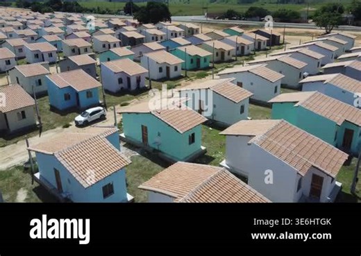 medeiros neto, bahia, brazil - march 19, 2026: View of low-income housing under construction as part of the Federal Government's Minha Casa, Minha Vida - My House, My Life program in the state of Bahia Stock Video Footage - Alamy