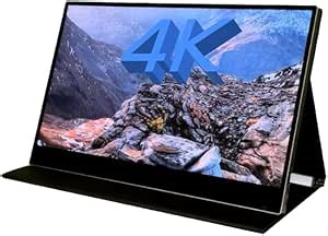 4K Portable Monitor 15.6'' 3840x2160 UHD USB-C Monitor, 100% Adobe RGB, 400cd/㎡, IPS Computer Gaming Display HDR Travel Monitor w/Speakers & Smart Cover for Laptop Xbox PS5 Switch PC Phone