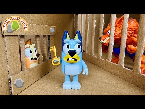 Bingo Escape From Cardboard Prison | Pretend Play with Bluey Toys