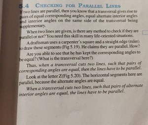 5.4 Checking for Parallel LinesIf two lines are parallel, the... | Filo