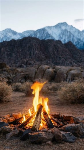 8 Hours Sahara Campfire: Crackling Fire for Restful Sleep 4K