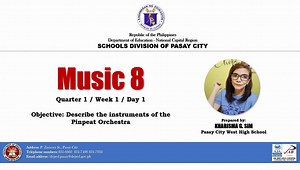 Module Title: SOUTHEAST ASIAN MUSIC Objective: Listens perceptively to music of Southeast Asia. Teacher Broadcaster: KHARISMA G. SIM / PASAYA CITY WEST HIGH SCHOOL | DepEd Tayo - Division of Pasay City