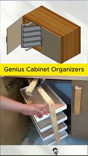 Smart Cabinet Organizers - Mechanical Design Hacks #MechanicalDesign #CabinetHacks #SpaceSaving #DIY