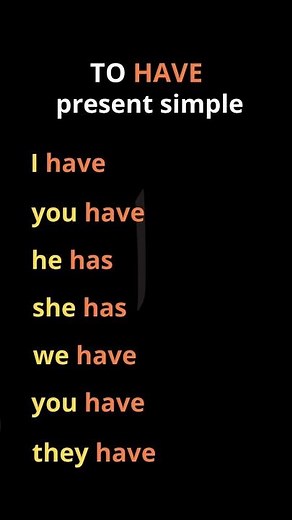 TO HAVE - present simple