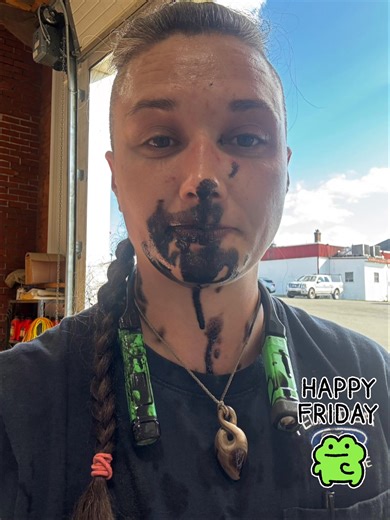 Well happy Friday folks! 😅 Changing oil for 6.7 diesel and the oil filter slipped then splashed over over 😂 | The Mad Brooker