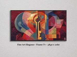 An Abstract Key, Cubist Painting, Tv Frame Art, Television Picture Frame, Canvas, Samsung Frame Tv, - Etsy Canada